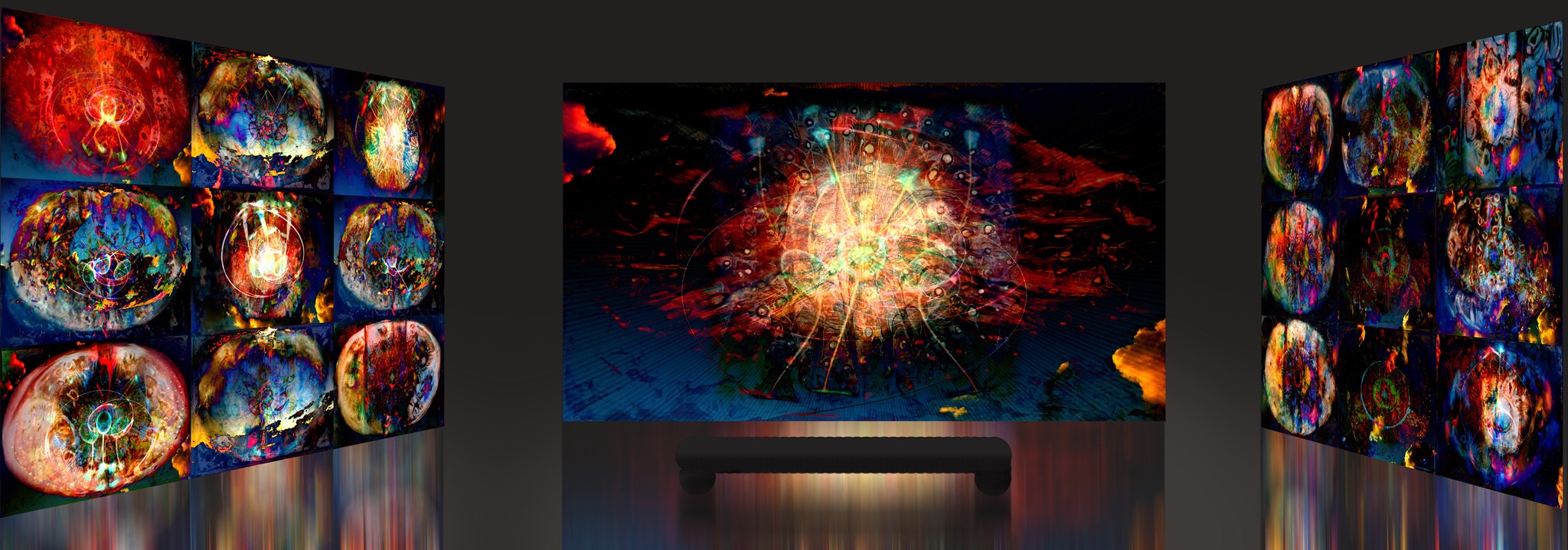 Panoramic installation of Zayichenko works